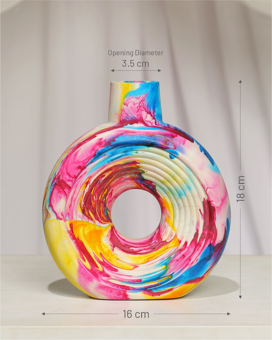 Aurora Swirl – Abstract Circular Sculpture for Home Décor