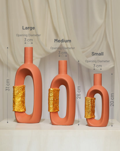Sunset Gild – Set of 3  Boho Chic Home Décor Vases