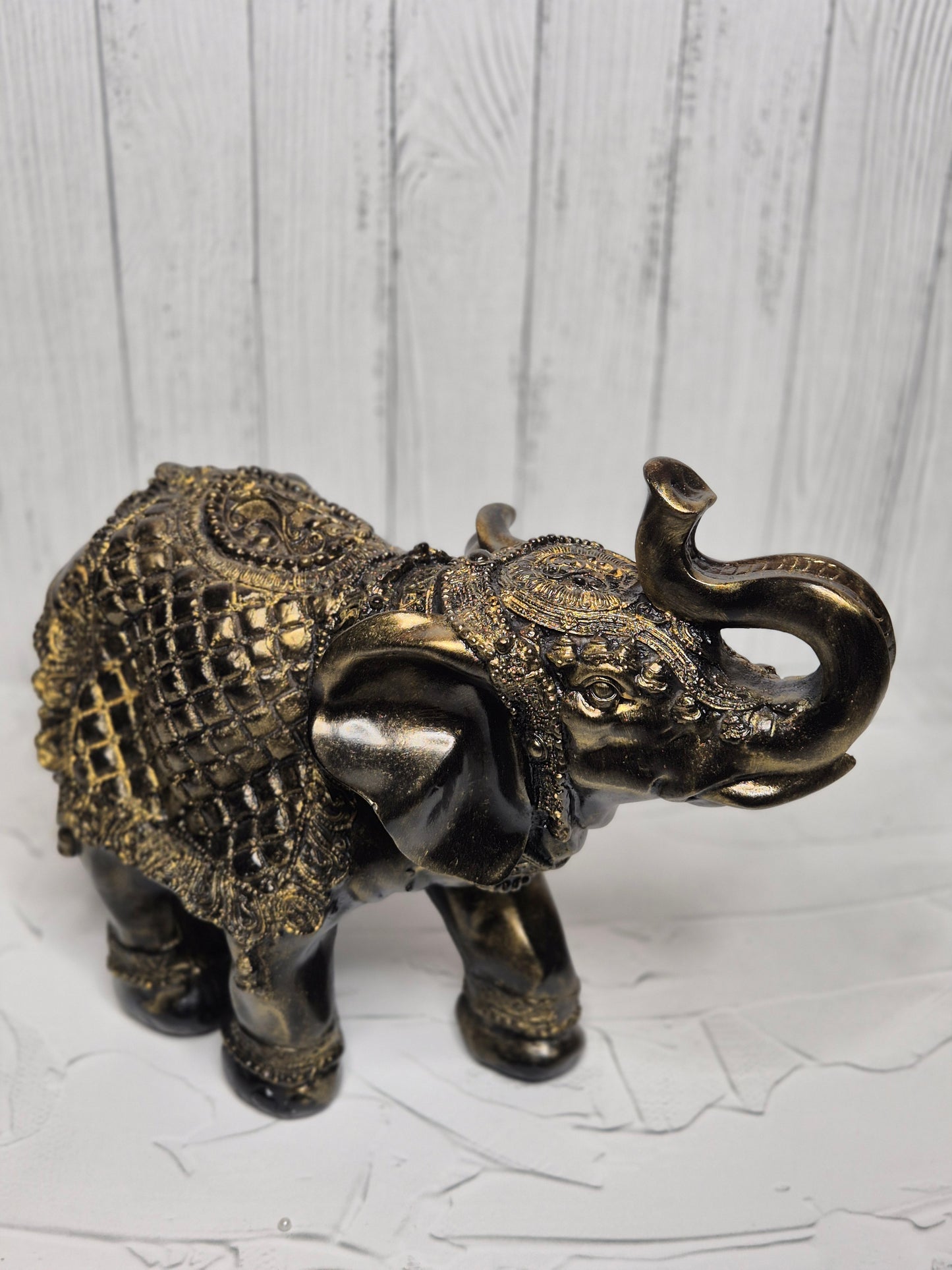 Ornate Golden Elephant Figurine