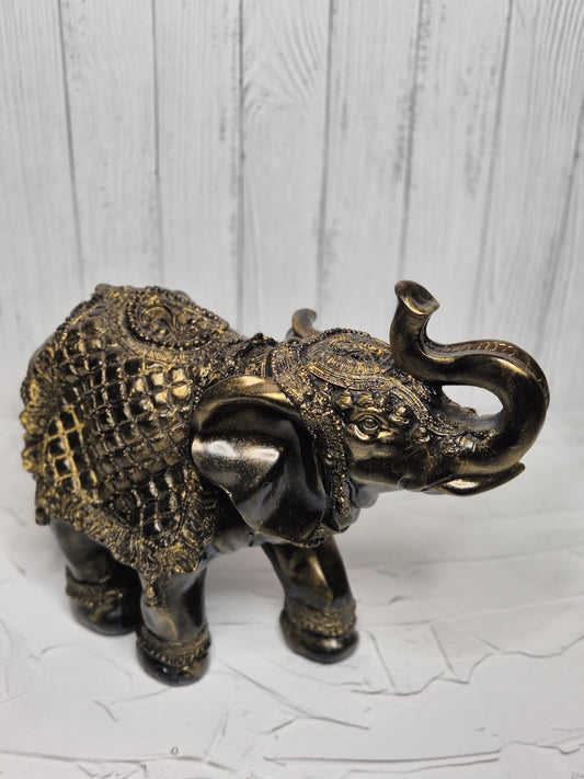 Ornate Golden Elephant Figurine