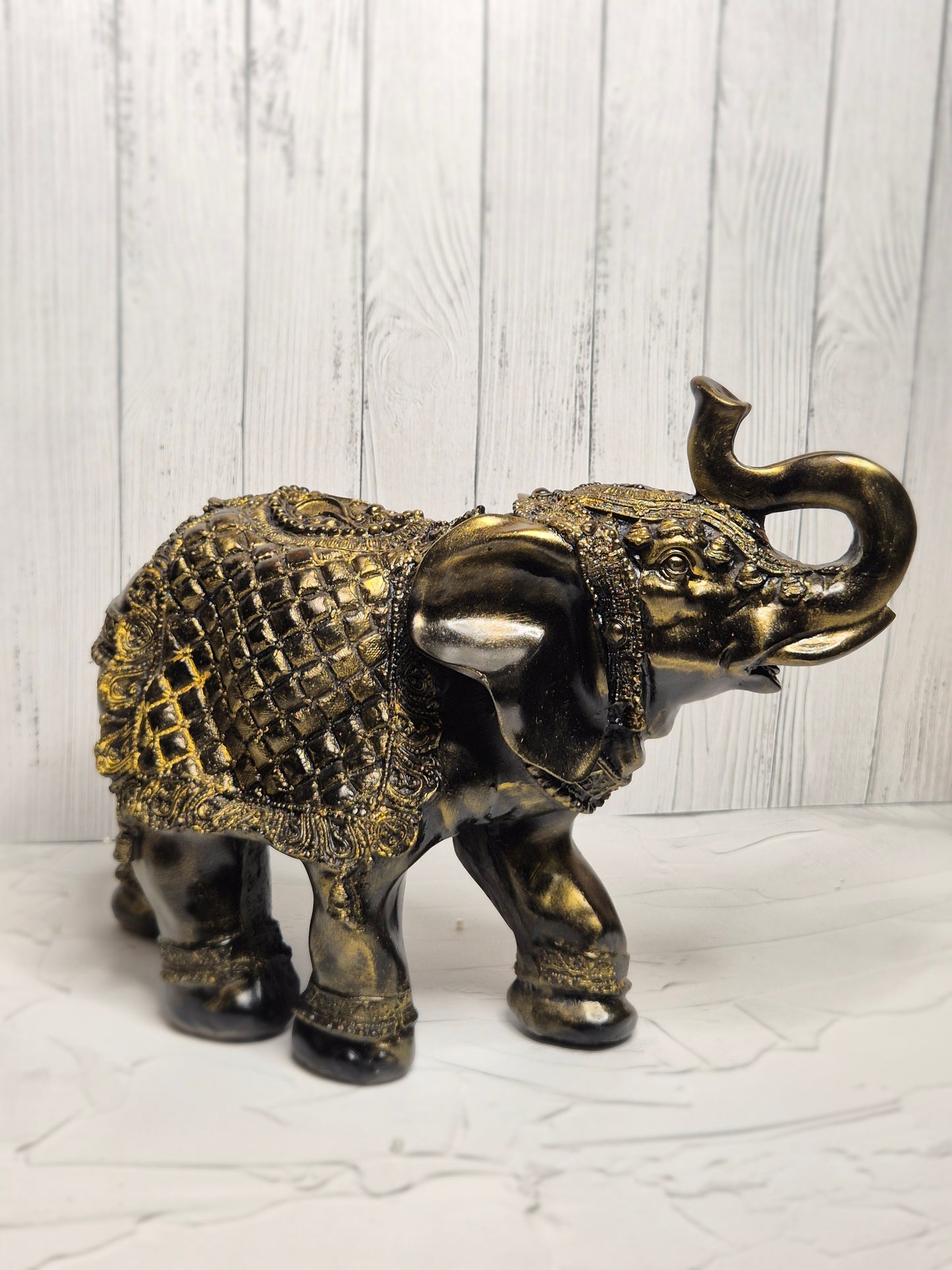 Ornate Golden Elephant Figurine