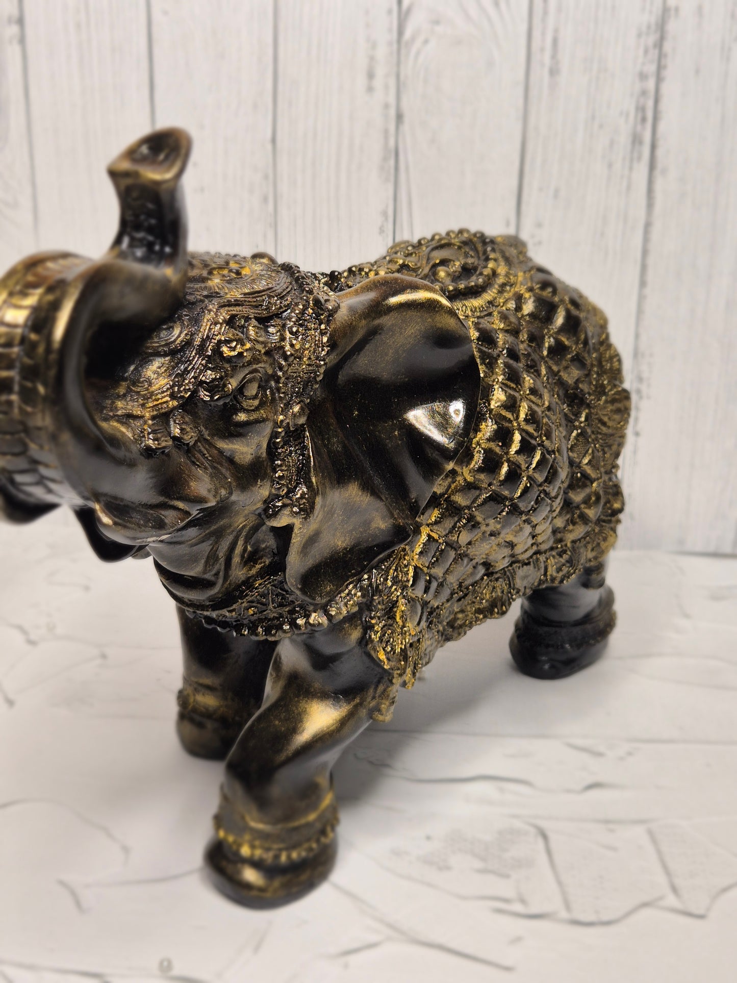 Ornate Golden Elephant Figurine