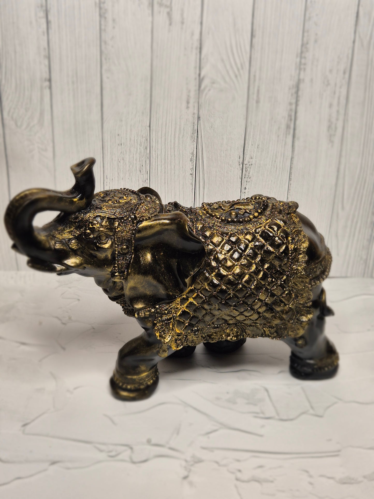 Ornate Golden Elephant Figurine